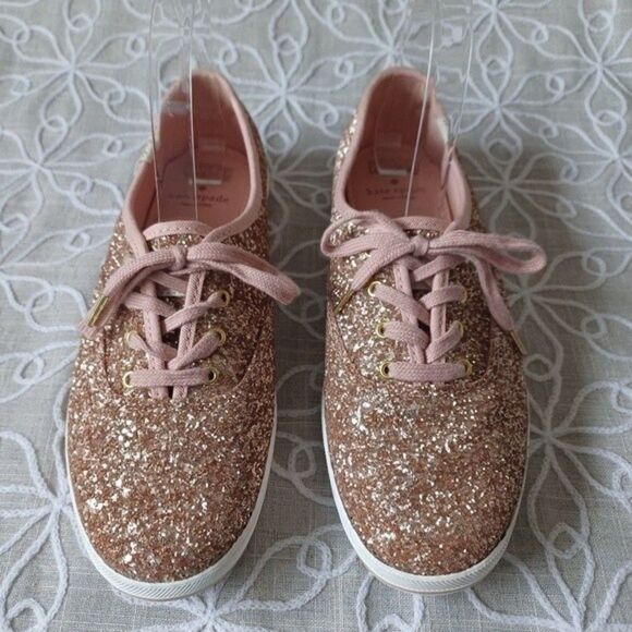 Keds X Kate Spade New York Glitter Sneakers Size 8.5 - Picture 2 of 15
